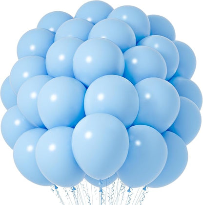 Voircoloria 66pcs Light Blue Baby Blue Latex Party Balloons, 12inch | by Voircoloria