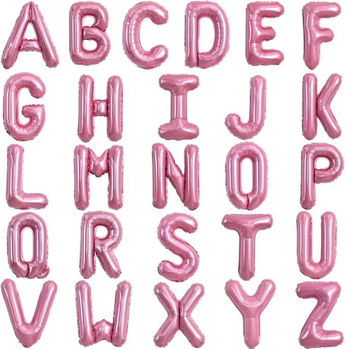 TONIFUL Light Pink Letter Balloons 2 Set 16 Inch A-Z Custom Alphabet Banner | by TONIFUL