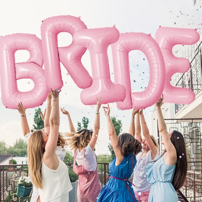 Pink Bride Balloons Wedding Balloon 40 Inch Bride To Be Letter Balloons - Image 2