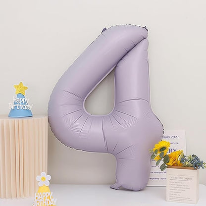 Pastel Purple 4 Number Balloons, 40 Inch Light Purple 4 Balloons Large Helium - Image 2