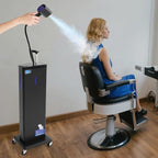 Nano Mist Hair Steamer with Negative Ion & Blue Light, 1300W Professional Standing Hair Steamer Machine for Deep Conditioning, 9 Steam Levels & 800ml Tank, Rolling Hair Care Steamer for Salon & Home