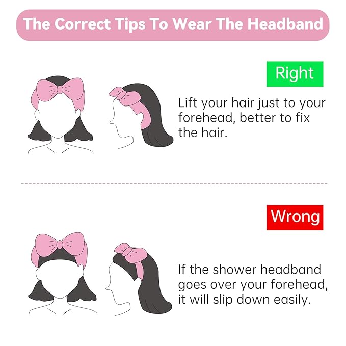Casoty Spa Headband, 6 Pcs - Soft Coral Fleece Hair Band for Face Washing, Skin Care, Makeup, Shower, Yoga, with Bow Knot, One Size Fits All, Good Elasticity