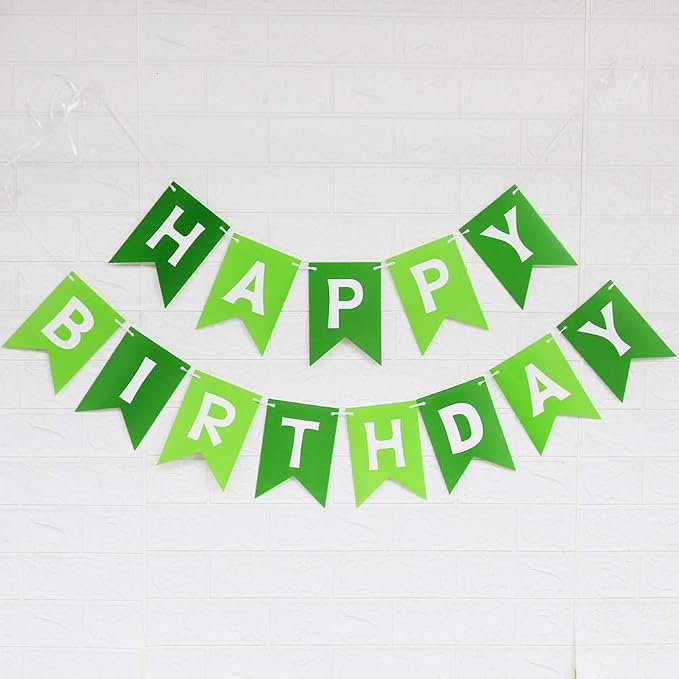Green Happy Birthday Banner by Blukey