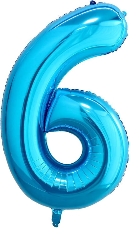 40 Inch Blue Number 6 Balloon, Giant Number Balloons, Birthday Decorations | by Unknown