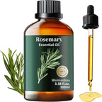 Rosemary Essential Oil Pure, Mumianhua Natural Oil for Hair Growth & Scalp Revitalization, Supports Stronger Hair, Reduces Dullness, for Diffuser & DIY Hair Care, 3.38 Fl Oz