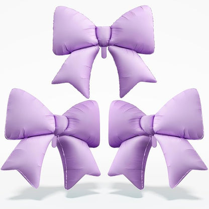 38 Inch Purple Bow Foil Balloons, Giant Light Purple Mylar Bow Shaped Balloons by Togvu