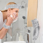 Face Wash Set - Microfiber Headband, Wristbands with Holder for Comfortable Facial Cleansing