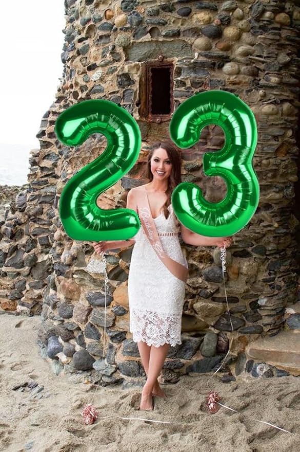 Number Balloons 13 Balloon Dark Green - Image 3