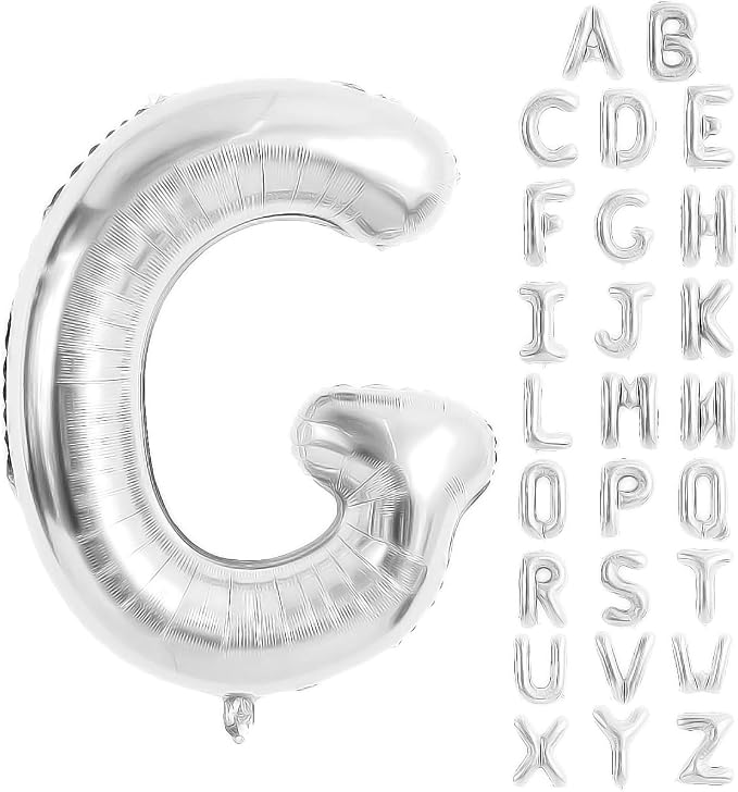 Silver Letter Balloons 40 Inch Large Alphabet Balloon Letter G | Foil Mylar Big by YUNSHANGMO