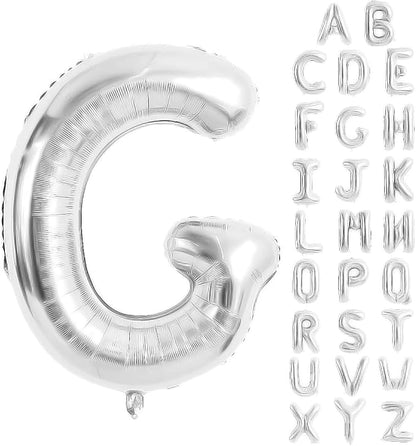 Silver Letter Balloons 40 Inch Large Alphabet Balloon Letter G | Foil Mylar Big by YUNSHANGMO