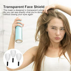3PCS Barber Salon Face Shield,Clear Plastic Hairdressing Haircut Face Mask,Reusable Hairspray Shield Hairspray Face Shield with Sponge Handle for Hairdressing Makeup(Transparent,size:12.60 x 5.91inch)