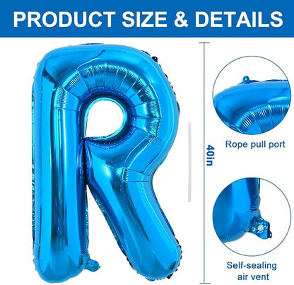 TONIFUL 40 Inch Large Blue Letter R Foil Balloons Alphabet Balloons | Giant - Image 2