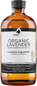 VINEVIDA Organic Lavender Essential Oil 16 oz - Undiluted, Organic Lavender Candle Oil Scent - DIY Candle Scents for Candlemaking - Bulk Essential Oil for Soap Making