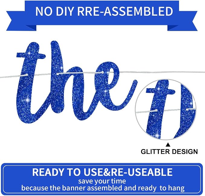 BEISHIDA Blue Pre-Strung Glitter The Beginning of A New Chapter Banner | - Image 2