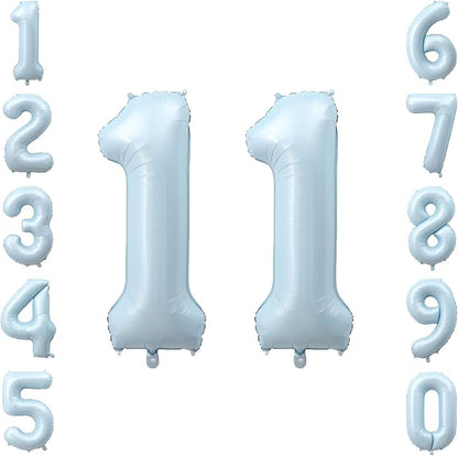 Baby Blue Number 11 Balloon 40 Inch, Pastel Foil Digit Theme Party Supplies | by Unknown