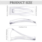 Chinco 24 Pcs Double Grip Hair Clips Metal Snap Clips Women Barrettes for Hair Making, Salon Supplies(White,2 Inch)