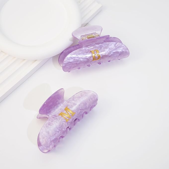 Initial Cute Hair Clips - Purple Letter Elegant Hair Claw Clips, Fashion Glitter Claw Clips Durable Hair Clips, Wedding Gift, Bridesmaid Gifts, Birthday Gifts, Christmas Gift, Letter E