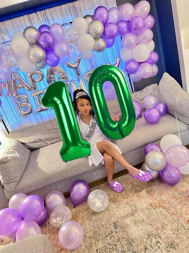 Number Balloons 10 Balloon 40 inch Dark Green - Image 2