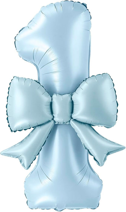 40 Inch Number 1 Balloon with Bow, Coquette Aesthetic Foil Balloon by Unknown