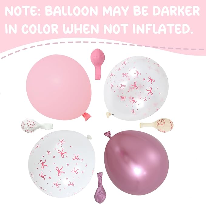 Patimate Pink Bow Balloons Set - Image 5