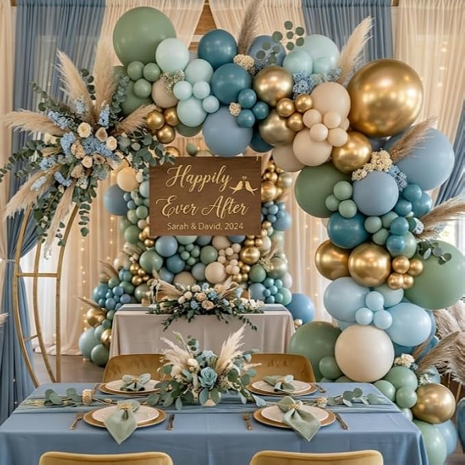 Sage Green and Blue Balloons - Image 5