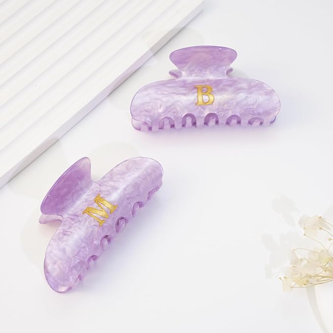 Initial Cute Hair Clips - Purple Letter Elegant Hair Claw Clips, Fashion Glitter Claw Clips Durable Hair Clips, Wedding Gift, Bridesmaid Gifts, Birthday Gifts, Christmas Gift, Letter E