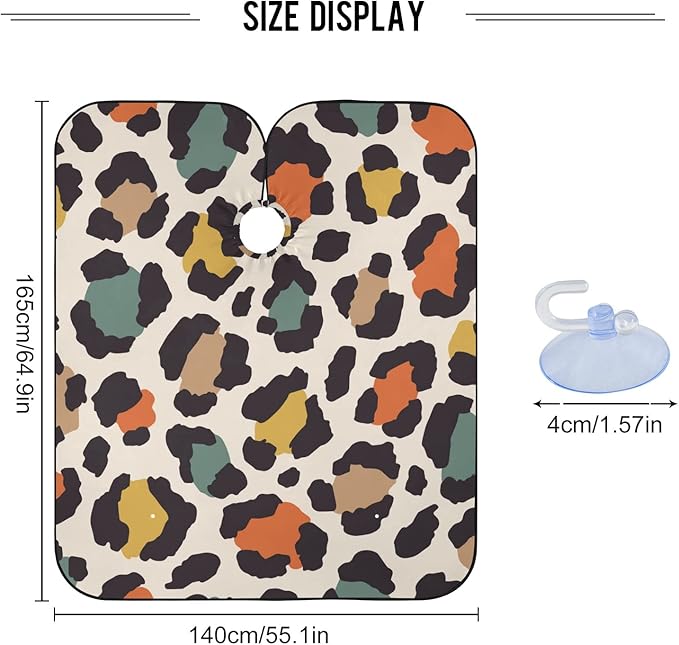 ALAZA Vintage Elegant Leopard Spot Barber Cape for Men Women, Waterproof Haircut Apron Beard Shaving Bib Hair Cutting Cloth 55 x 65 Inch