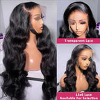 13x6 HD Lace Front Wigs Human hair Pre Plucked 200 Density Brazilian Body Wave Frontal Wigs Human Hair with Baby Hair Natural Hairline Natural Black Color 22Inch