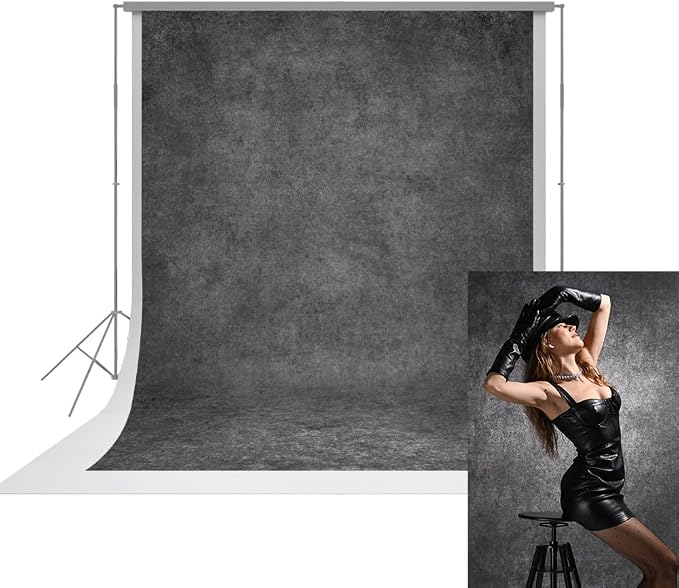 UrcTepics 8×12 ft Grey Fabric Photo Backdrops, Classic Abstract Texture Backdrop by UrcTepics