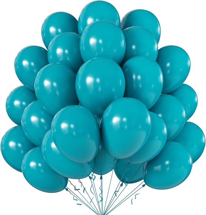 10 Inch Retro Peacock Blue Balloons by KALOR
