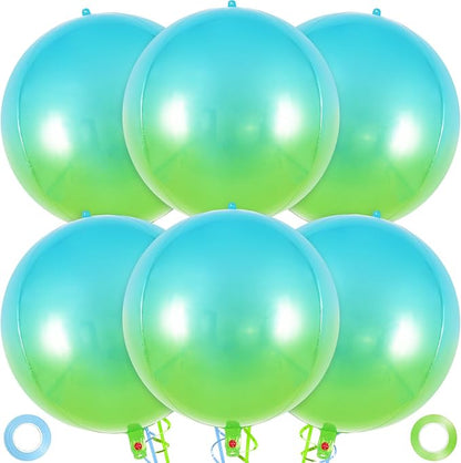 Metallic Gradient Blue Balloons, 22 Inch Large Sphere Round Balloons by AIQINHU