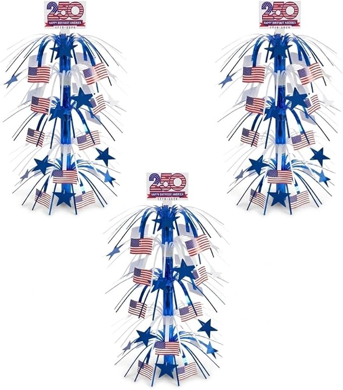 PMU 3 Pcs 21 Inch Patriotic Centerpieces by PMU