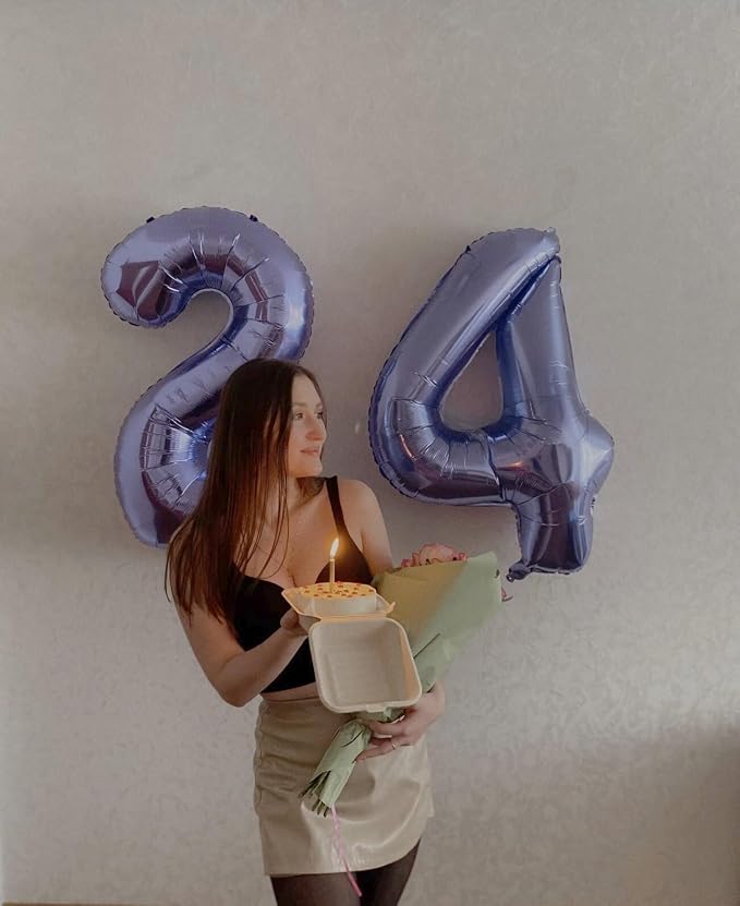 Lilac Number 4 Balloon 40 inch, Lavender Birthday Party Balloons Decorations | - Image 4
