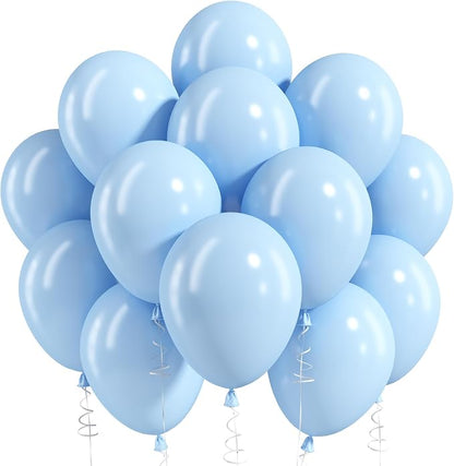 Pastel Blue Balloons, 12 Inch Baby Blue Latex Party Balloons | 30 Pack Light by Jobkoo