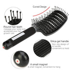2 Pc Curved Vented Hair Brushes for Women, Eyxformula Anti Frizz Detangling Brush for Long Thick Curly Wet Hair, Blow Fast Drying Paddle Detangler Brush Styling Tool