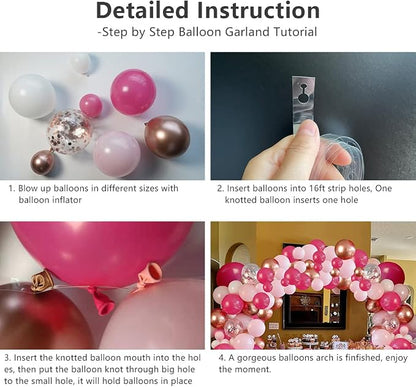Pink Balloons Arch Kit, Graduation, Valentine's Party Supplies Decoration - Image 5