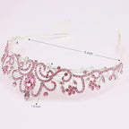Didder Silver Tiaras and Crowns for Women, Pink Crystal Tiara Crowns For Women Girls Elegant Crown with Combs Princess Crown Tiara Birthday Crowns for Women Bridal Wedding Prom Birthday Party
