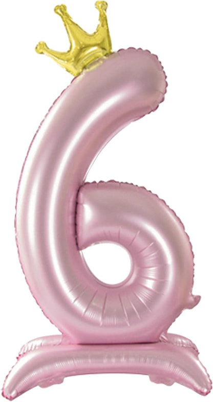 Crown Pink Number 6 Balloon by Tellpet