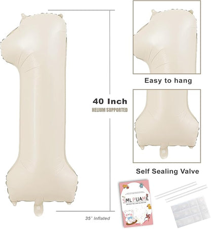 40 Inch Beige Number 7 Balloons - Image 4