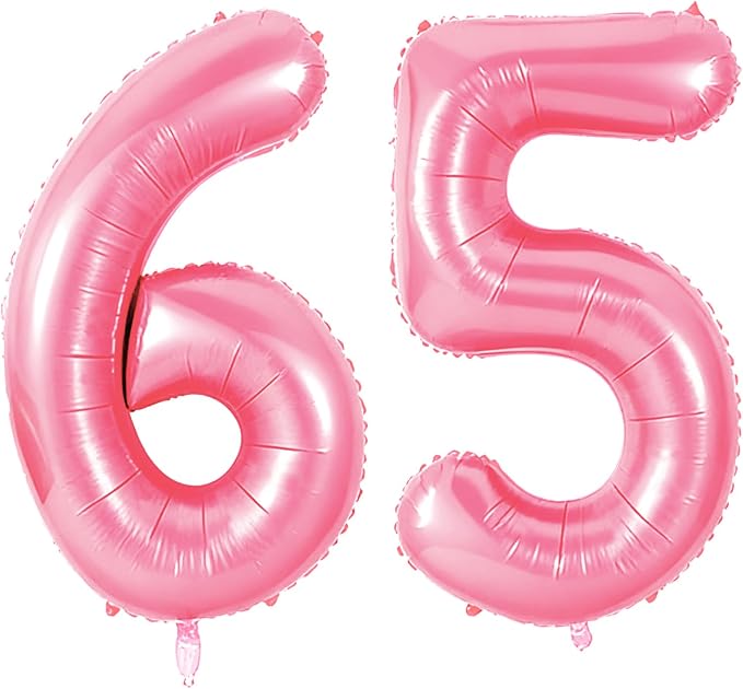 Number 65 Balloons for 65th Birthday Party Decorations, 0-100 Large No.65 by Joycard