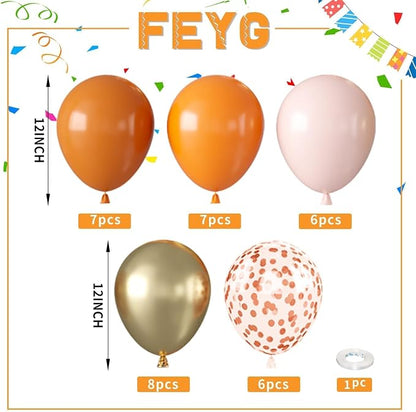 Fall Balloons, 12 Inch Orange and Sand Gold Balloons - Image 2