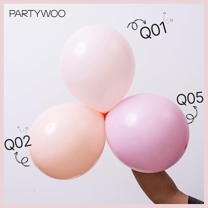 PartyWoo Pale Pink Balloons 50pcs Light Pastel Baby Pink Color | Balloons - Image 4