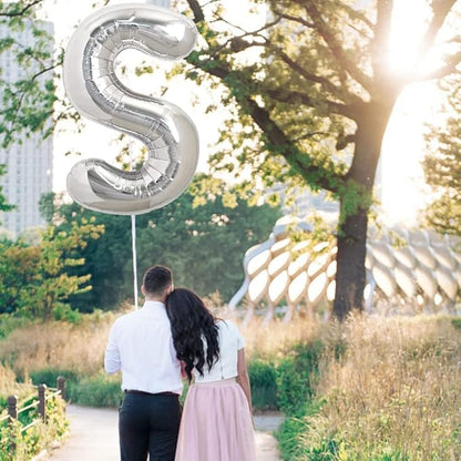TONIFUL 40 Inch Large Silver Letter S Foil Balloons Alphabet Balloons | Giant - Image 4