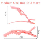 30 Pack Alligator Hair Clips for Styling, Sectioning Crocodile hair Clips Professional Barber Accessories for Salon of Thick Curly Volume Hair (Pink)
