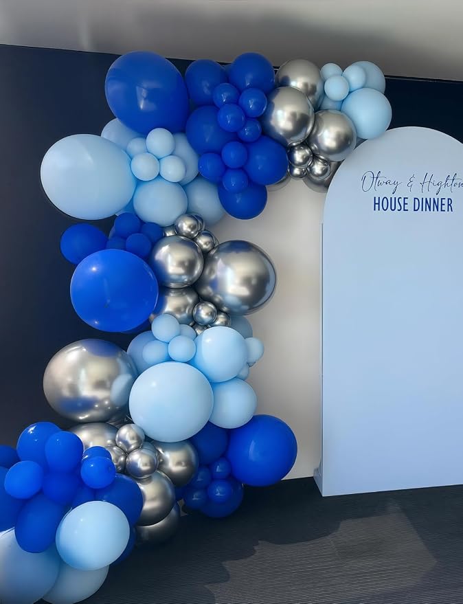 Royal Blue and Silver Balloons, Pastel Royal Blue Balloons Set | 50Pcs 12Inch - Image 5
