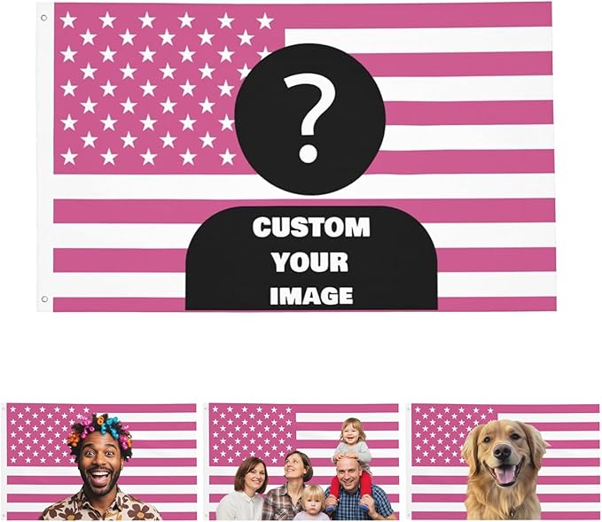 Nxwdwqa Custom Pink America Flag 3X5 Ft Personalized Flags Design Your Image by Nxwdwqa