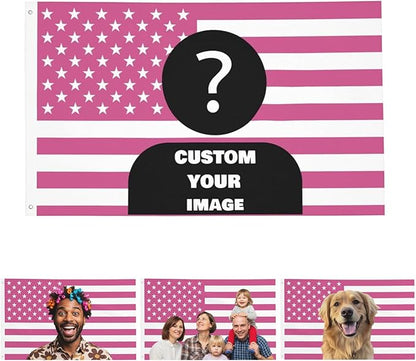 Nxwdwqa Custom Pink America Flag 3X5 Ft Personalized Flags Design Your Image by Nxwdwqa