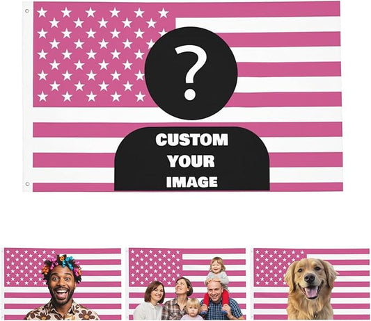 Nxwdwqa Custom Pink America Flag 3X5 Ft Personalized Flags Design Your Image by Nxwdwqa