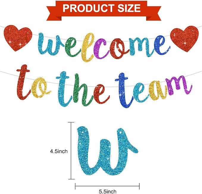 BEISHIDA Welcome to The Team Banner, NO DIY, Office Party Decorations - Image 2