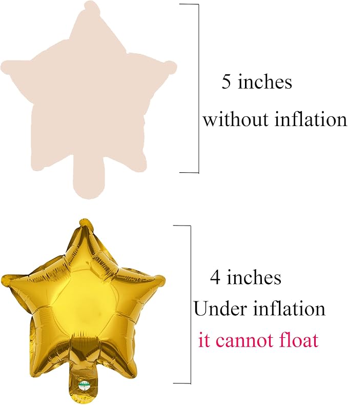 5 Inch Red Star Shape Foil Balloons - Image 2